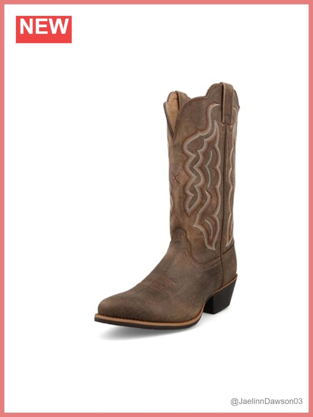 Twisted X Women's 12" Western Boot Leather Pull-On Round Toe Mid-Calf